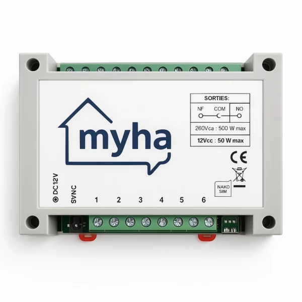 Centrale domotique sans Internet Myha PRO radio + filaire + gestion fil pilote 4 ordres