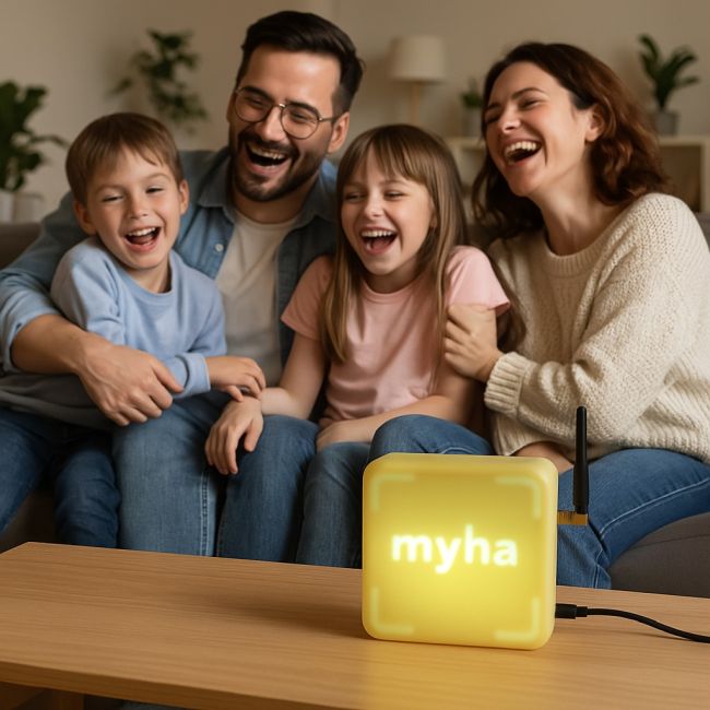 Myha domotique sans internet, pour toute la famille, tellement elle est simple d'utilisation. Juste par sms