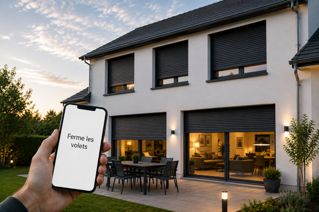 Fermer les volets roulants à distance par SMS avec la centrale domotique Myha, sans connexion Internet